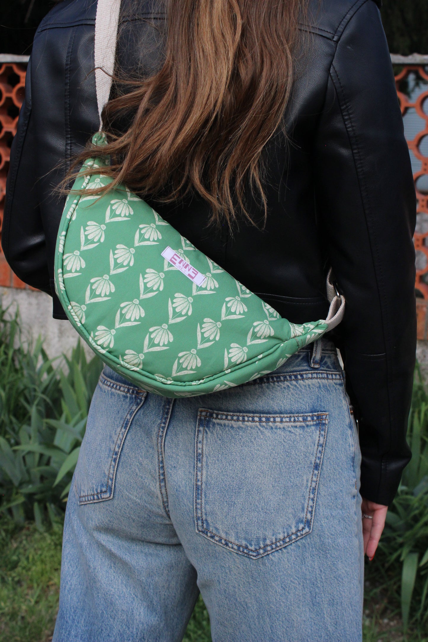 Borsa Selene S- Margherite verde