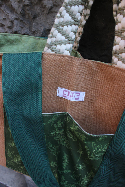 Borsa mare reversibile - giardino mediterraneo
