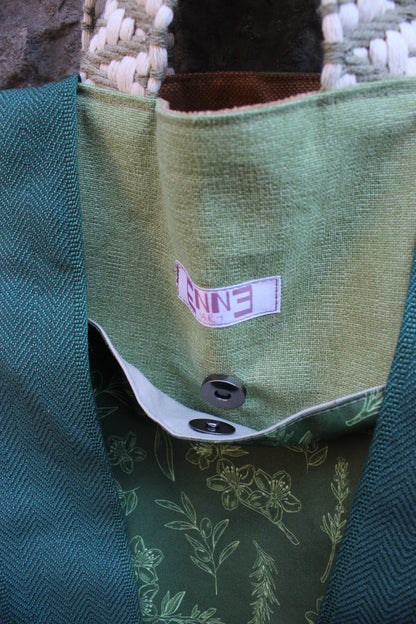 Borsa mare reversibile - giardino mediterraneo