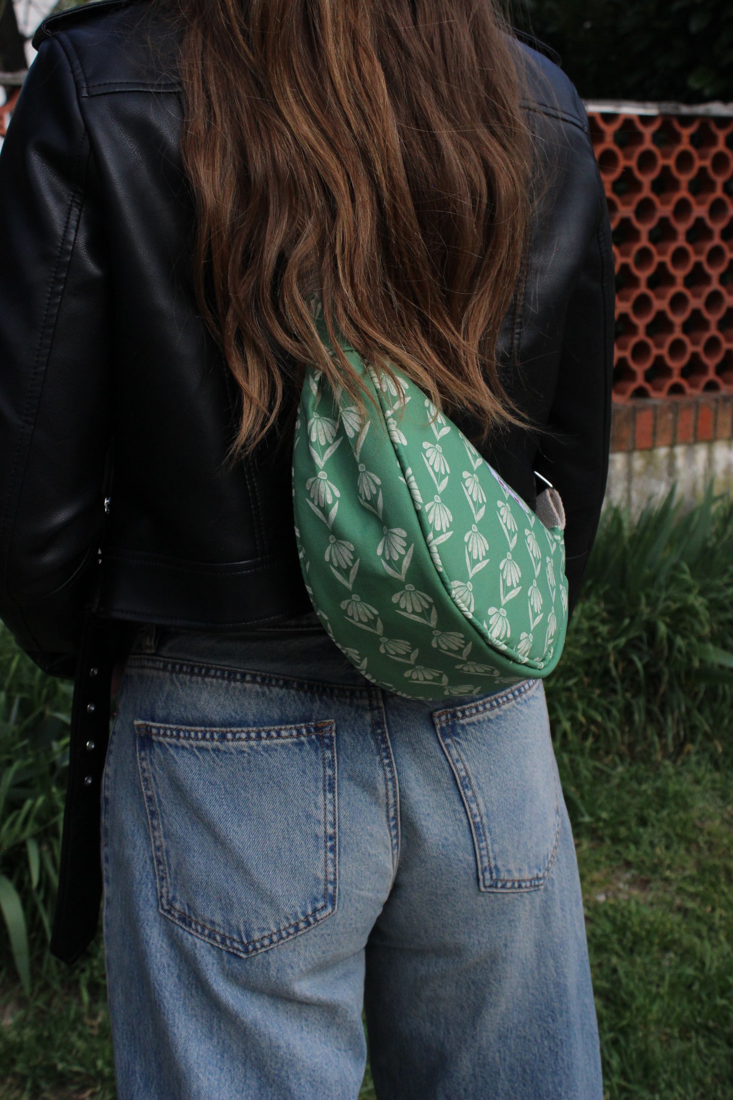 Borsa Selene S- Margherite verde