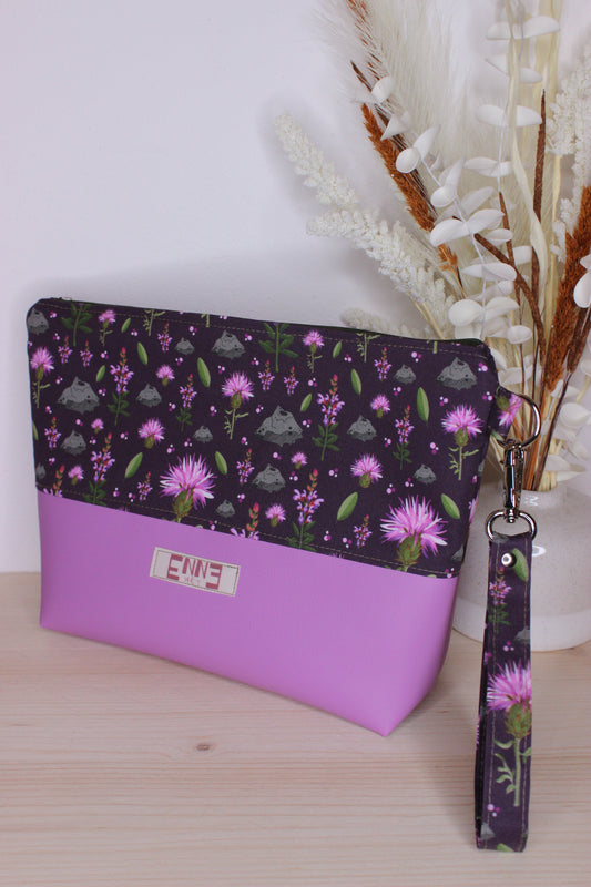 Pochette in cotone e similpelle