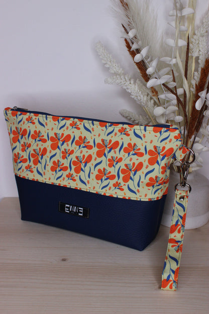 Pochette in cotone e similpelle