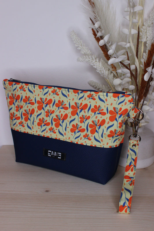 Pochette in cotone e similpelle