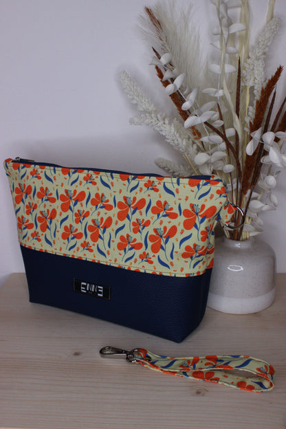 Pochette in cotone e similpelle
