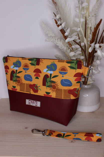 Pochette in cotone e similpelle