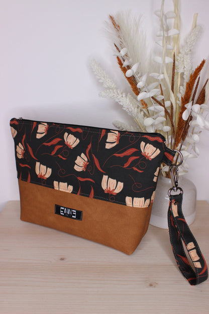Pochette in cotone e similpelle