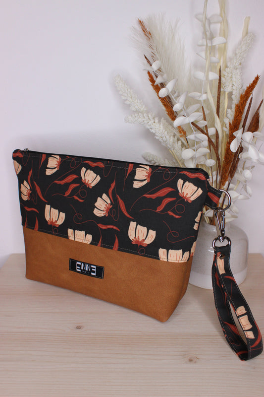 Pochette in cotone e similpelle