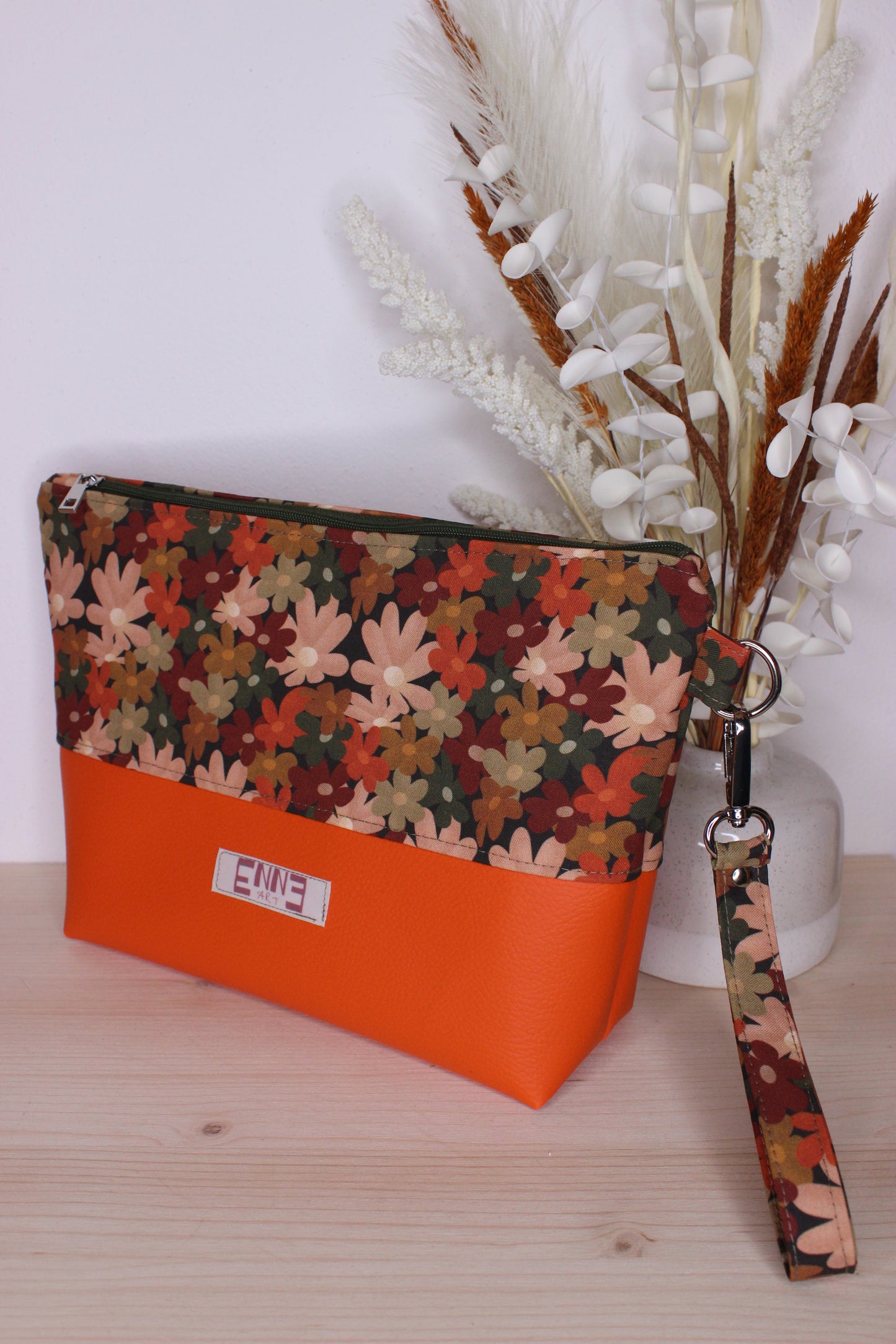 Pochette in cotone e similpelle