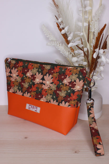 Pochette in cotone e similpelle