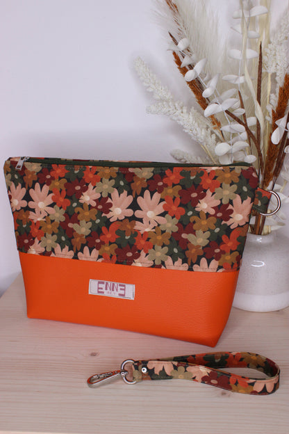Pochette in cotone e similpelle