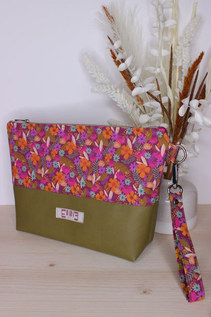 Pochette in cotone e similpelle